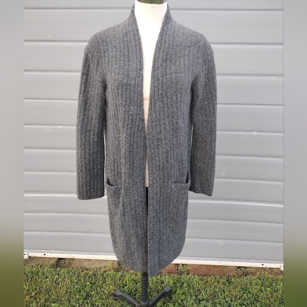 Jenni Kayne Sweater Coat Cardigan Size XS Grey Wool Yak Quiet Luxury